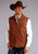 Stetson Mens Chestnut Leather Diamond Quilted Vest