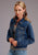 Stetson Womens Blue Cotton Blend Denim Straight Yoke Jacket