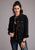 Stetson Womens Black Cotton Blend Denim Stretch Jacket