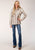 Stetson Womens Cream/Tan Polyester Plaid Blanket Jacket