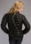 Stetson Womens Black Leather Quilted Puffy Jacket