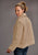 Stetson Womens Caramel Polyester Fuzzy Oversized Jacket