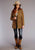 Stetson Trench Womens Tan Leather Thick Suede Jacket