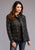Stetson Womens Navy Lamb Leather Puffy Quilted Jacket