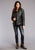 Stetson Womens Navy Lamb Leather Puffy Quilted Jacket