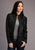 Stetson Womens Black Leather Smooth Pockets Jacket