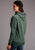 Stetson Womens Green Cotton Blend Applique Logo Hoodie