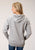 Stetson Womens Grey Cotton Blend 3 Button Applique Hoodie