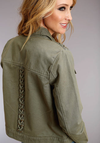 Stetson Womens Olive 100% Cotton Cording Jacket