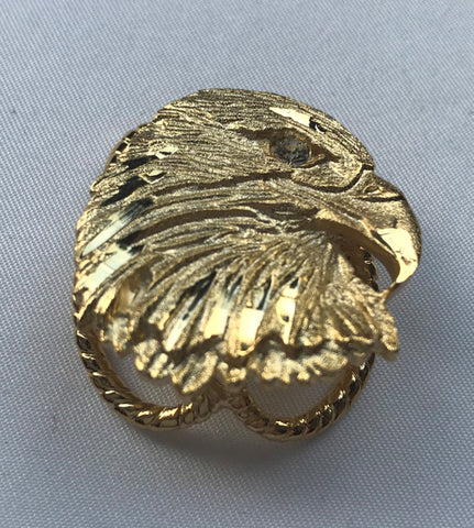 Rockmount Gold Metal Rhinestone Eagle Eye Scarf Slider
