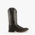 Ferrini Mens Black Leather Ostrich Patchwork S-Toe Pinto Cowboy Boots