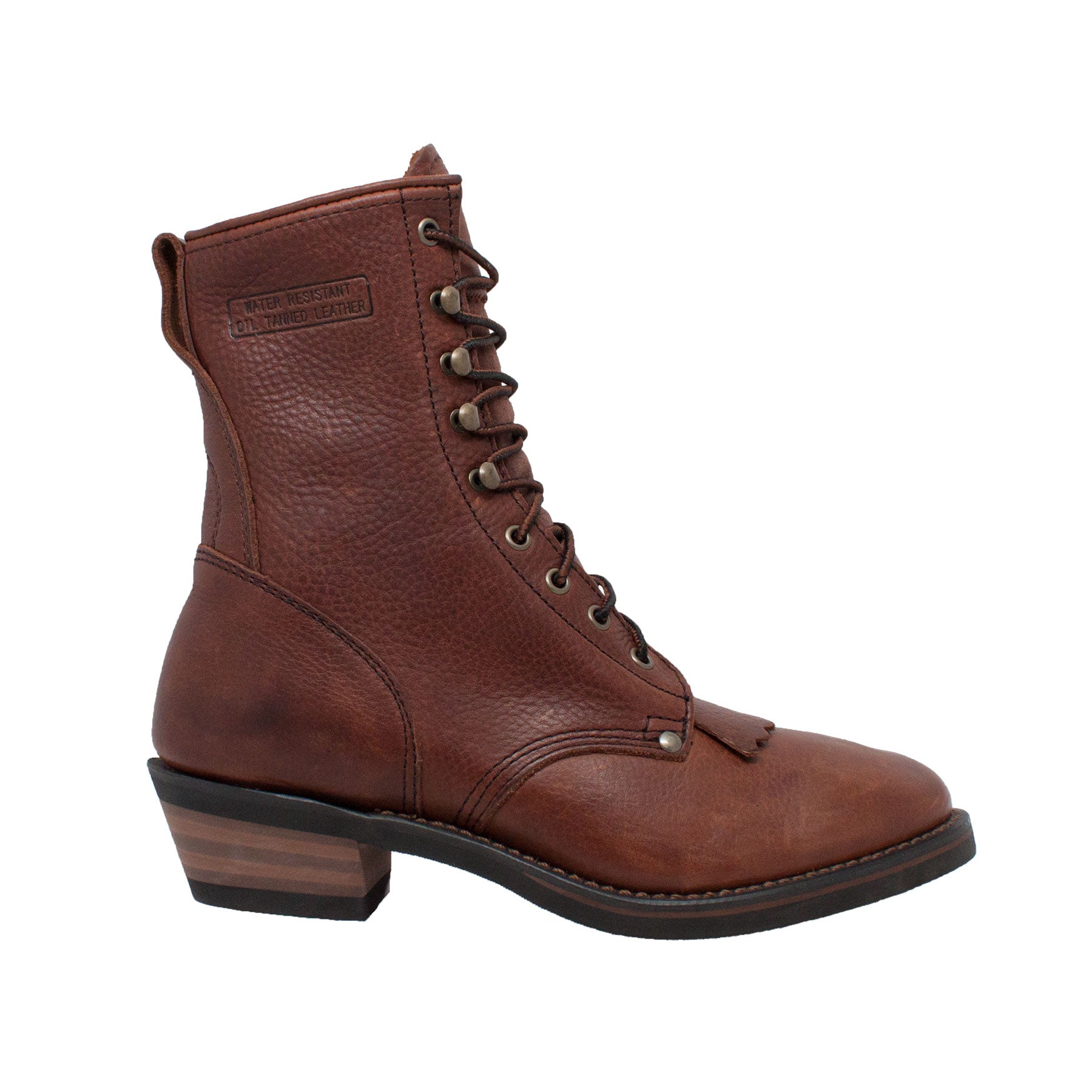 Men’s Chestnut Leather Work Boots - 9 Inch Packer Style With Anti-Slip Sole For Construction, Hiking & Hard Wear