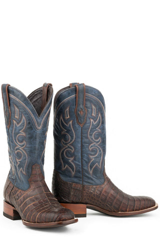 Stetson Mens Oiled Brown Caiman Bozeman 13In Cowboy Boots