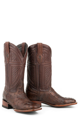 Stetson Mens Tobacco Ostrich Jackson 13In Cowboy Boots