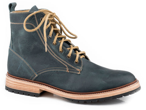 Stetson Mens Oiled Blue Leather Chukka Ankle Boots