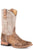 Stetson Mens Tan/White Leather Diego Wingtip Cowboy Boots