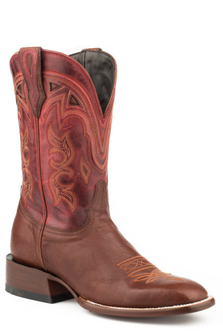 Stetson Womens Brown/Red Leather 11In Jbs Cowboy Boots