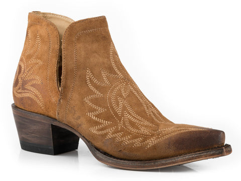 Stetson Womens Tan Leather Naya 4In Western Ankle Boots