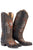 Stetson Womens Brown Leather Aloha 13In Flower Cowboy Boots