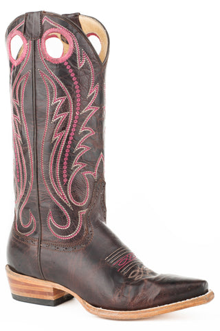 Stetson Womens Brown Leather Aria 13In Buckaroo Cowboy Boots
