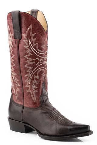 Stetson Womens Red/Brown Leather Freya 13In Cowboy Boots
