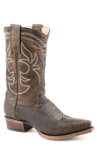 Stetson Womens Brown Leather Iris 10In Snip Toe Cowboy Boots