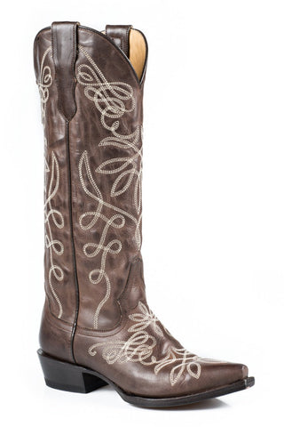 Stetson Womens Brown Leather Adeline 15In Cowboy Boots