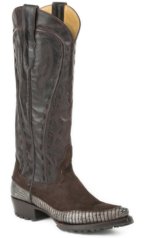 Stetson Dakota Womens Brown Lizard Cowboy Boots