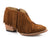 Stetson Womens Brown Leather Cora 3In Fringe Ankle Boots