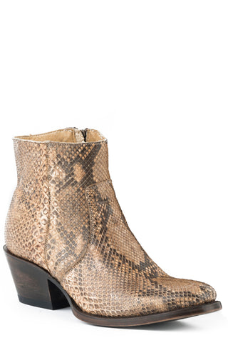 Stetson Womens Brown Python 5in Handmade Venice Ankle Boots
