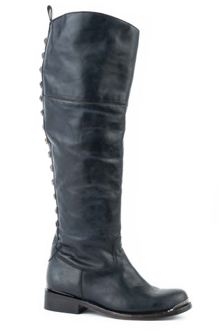 Stetson 18in OTK Womens Black Leather Era Fashion Boots