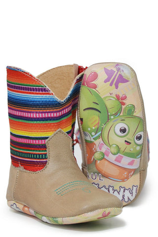 Tin Haul Infants Girls Serape Leather Homegrown Cactus Cowboy Boots