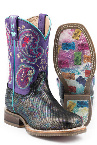 Tin Haul Kids Girls Purple Leather Twinkle Twinkle Cowboy Boots