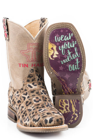 Tin Haul Kids Girls Multi-Color Leather Wild Patch Cowboy Boots