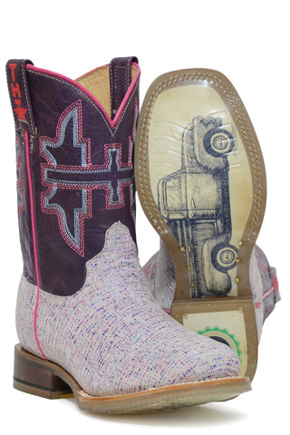Tin Haul Girls Kids Multi-Color Leather Tiny Pebbles Cowboy Boots
