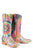 Tin Haul Womens Multi-Color Leather Groovy Tie Dye Camper Cowboy Boots