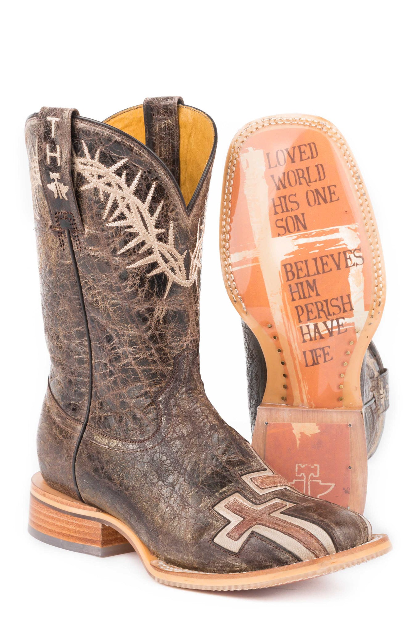 Tin Haul Womens Brown Leather My Savior Cowboy Boots The Western Company