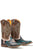 Tin Haul Womens Brown Leather Lone Flower Boho Feather Cowboy Boots