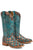 Tin Haul Womens Turquoise Leather No Probl-Lama Cowboy Boots