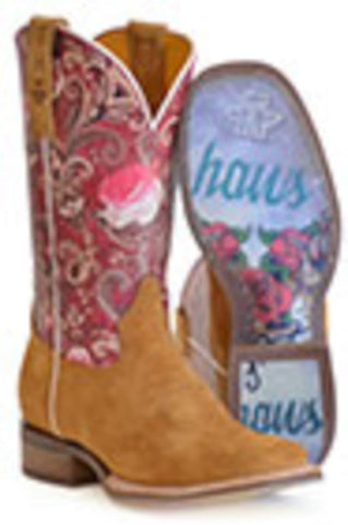 Tin Haul Womens Tan Leather Blooming Breeze Cowboy Boots