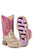 Tin Haul Youth Girls Pink/Cheetah Leather Shiny Cat Cowboy Boots