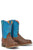 Tin Haul Girls Youth Blue/Brown Leather Hearts and Colts Cowboy Boots