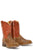 Tin Haul Boys Youth Orange/Tan Leather Crossed Bald Eagle Cowboy Boots