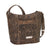 American West Hitchin Post Charcoal Leather Tooled Zip Top Bucket Tote