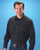 Ely & Walker Mens Tonal Black Western Shirt L/S Poly/Cotton Tall
