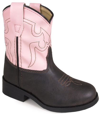Smoky Mountain Boots Youth Girls Monterey Pink/Brown Faux Leather
