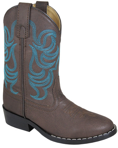 Smoky Mountain Boots Youth Unisex Monterey Brown Faux Leather Blue