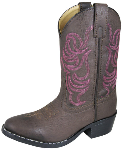 Smoky Mountain Boots Youth Unisex Monterey Brown Faux Leather Pink