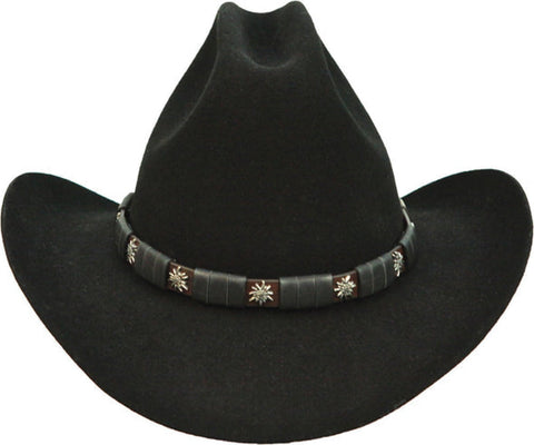 Rockmount Unisex Black 100% Wool Cattleman Western Cowboy Hat
