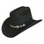 Rockmount Mens Black 100% Wool Crushable Concho Western Cowboy Hat